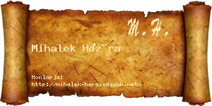 Mihalek Héra névjegykártya